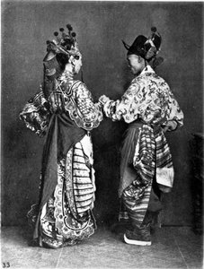 Kina, 2 skådespelare (män) ca 1870 (foto) av John Thomson