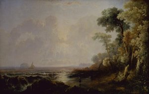 Utsikt från Bass Rock (olja på duk) av John Thomson of Duddingston