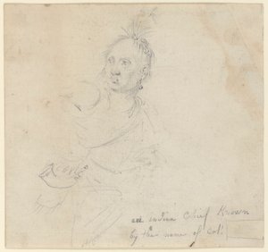 Kapten Joseph Lewis av Louis, från Oneida-indianerna, studerar för av John Trumbull