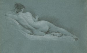 Liggande nakenmodell, sedd bakifrån av John Trumbull