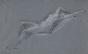 Liggande naken, framifrån av John Trumbull