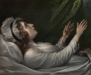 Sarah Trumbull på sin dödsbädd av John Trumbull