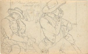 Utan titel, från folio: Sketches in France & Germany, ett av 22 ark i Folio B av John Trumbull