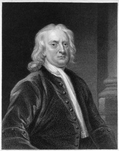 Porträtt av Sir Isaac Newton (1642-1727), graverad av Edward Scriven (1775-1841)