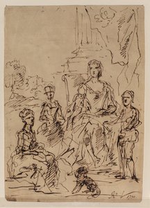 Skiss för en familjeporträttgrupp, 1730