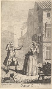 Frontispice till Molières Sganarelle, ou le Cocu Imaginaire The Imaginary Cuckold, ca. 1732. av John Vandergucht
