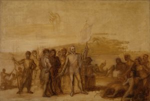 Landningen av Columbus, ca. 1840.