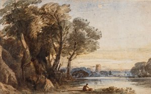 Capriccio Landscape, ca 1830 (wc med gummi arabicum på papper) av John Varley