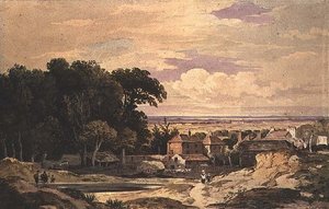 Frognal, Hampstead, ca 1825 (akvarell) av John Varley