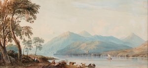 Glengary Loch, okänt datum (akvarell på papper) av John Varley