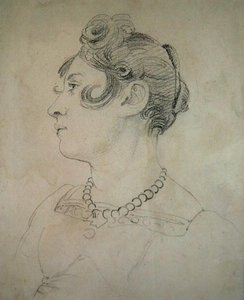 Porträtt av Matilda Lowry (penna på papper) av John Varley
