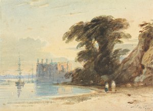 Flodlandskap med figurer av John Varley