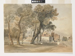 Sketch From Nature On The Thames (Chelsea) (akvarell över penna på vitt papper) av John Varley