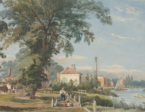 På Themsen vid Hammersmith, ca. 1836.
