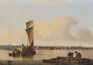 A Keel on the Humber, sent 1820-tal (olja på pannå)