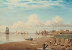 Fartyg på Humber och South Blockhouse, tidigt 1830-tal (olja på pannå)