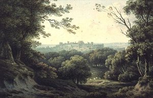 En avlägsen utsikt över Windsor Castle av John Warwick Smith