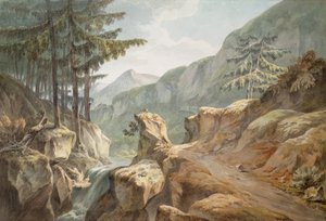 Mount Splugen, schweizisk-italienska gränsen, 1781 (wc på papper)