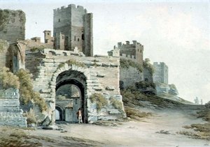 Porta Tiburtina (nu Porta di San Lorenzo), Rom, sett inuti av John Warwick Smith
