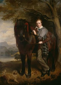 J.W. Gordon, Porträtt av en pojke med en ponny/målning, 1849