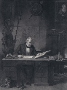 Sir Walter Scott i hans studie (gravyr) av John Watson Gordon