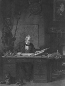 Sir Walter Scott i hans studie, Castle Street, Edinburgh