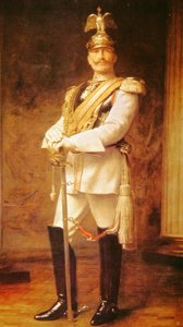 Kaiser Wilhelm II, kejsare av Tyskland (färg litho)