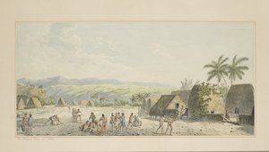 19: An Inland View, on Atooi, från en serie akvareller som illustrerar Captain Cooks sista resa, ca 1773-84 av John Webber
