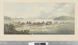 F.41 En utsikt över staden och hamnen i St. Peter och St. Paul i Kamtschatka, ca 1783-84 (akvarell) av John Webber