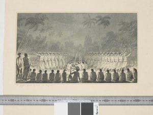 F.5 A Night Dance by Men, i Hapaee, ca 1773-84 (akvarell) av John Webber