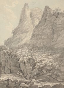 Thurshouse Tor från floden Manifold, Derbyshire av John Webber