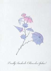 Deadly Sunshade (Parasolia Spikeii.), illustration från "The Bogus Book of Botany" av John Weir