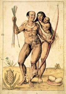 A Native American Family, ca 1585-87 (akvarell på papper)