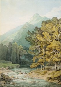 On the Dart in Holne Chase (wc på papper) av John White Abbott