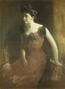 Kvinna i röd klänning, 1900