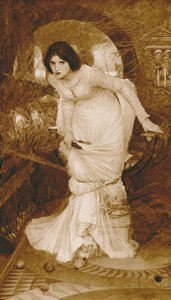 The Lady of Shalott (fotogravyr) av John William (after) Waterhouse