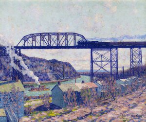 On the Rondout (olja på duk) av John William Bentley