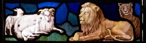 Lambs & Lions, Te Deum, East Window, ca 1888 (målat glas) av John William Brown