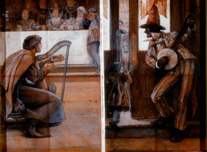 Minstrelsy, As It Was - And What It has Come To (kroppsfärg, penna och wc på papper) av John William Brown