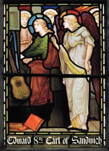St Cecilia Singing, Lady Chapel Window, ca 1885 (målat glas)
