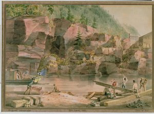 Erie Canal, NY, 1831 (grafit, wc och gouache på papper)