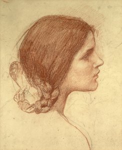 Head of a Girl, ca 1905 (röd krita på papper) av John William Waterhouse
