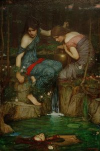 Nymferna hittar Orfeus huvud av John William Waterhouse