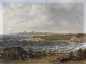 Cullercoats ser mot Tynemouth - Flodvatten av John Wilson Carmichael