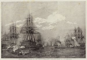 Hennes Majestät går till flaggskeppet Duke of Wellington av John Wilson Carmichael