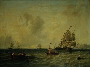 Sjöfarten i en lätt bris utanför Whitby av John Wilson Carmichael