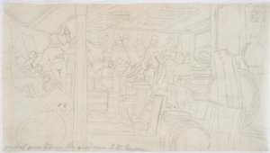 Wardroom H.M.S. Caesar (penna på papper (spårning)) av John Wilson Carmichael