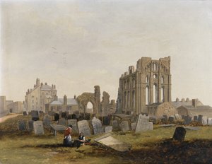 Tynemouth Priory från öst av John Wilson Carmichael
