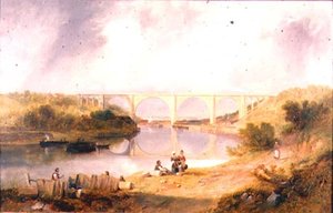 Victoria Bridge över floden Wear av John Wilson Carmichael