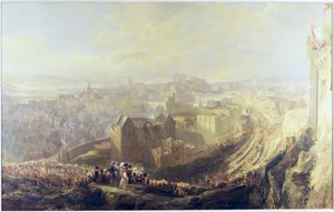George IV:s intåg i Edinburgh från Carlton Hill, 1822